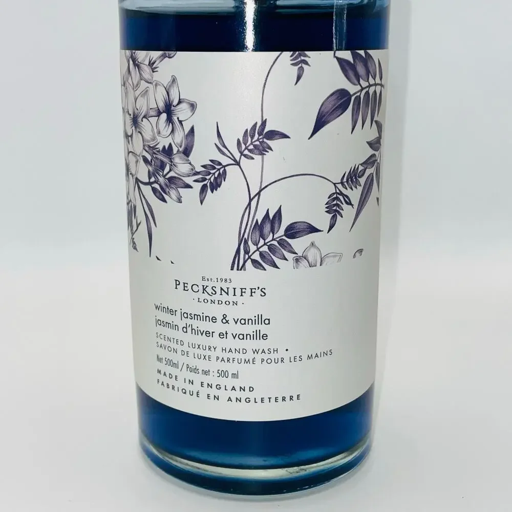 Pecksniffs England Winter Jasmine Vanilla Luxury Glass Bottle Hand Soap 16.9oz